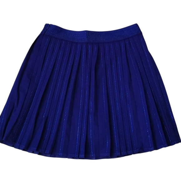Nylon Apparel Navy Blue Rhinestone Pleated Flare Skort New - Picture 2 of 12